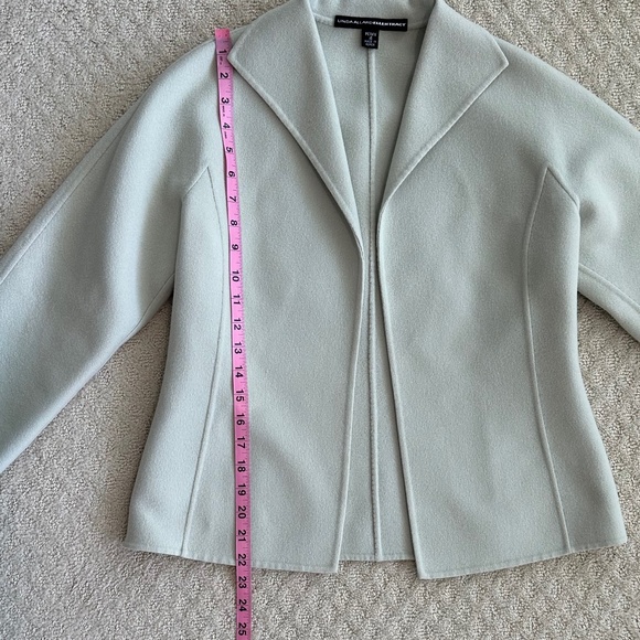 Linda Allard Ellen Tracy 100% Wool Open-Front Jacket Light Gray 4P Cozy Fall - Picture 9 of 10